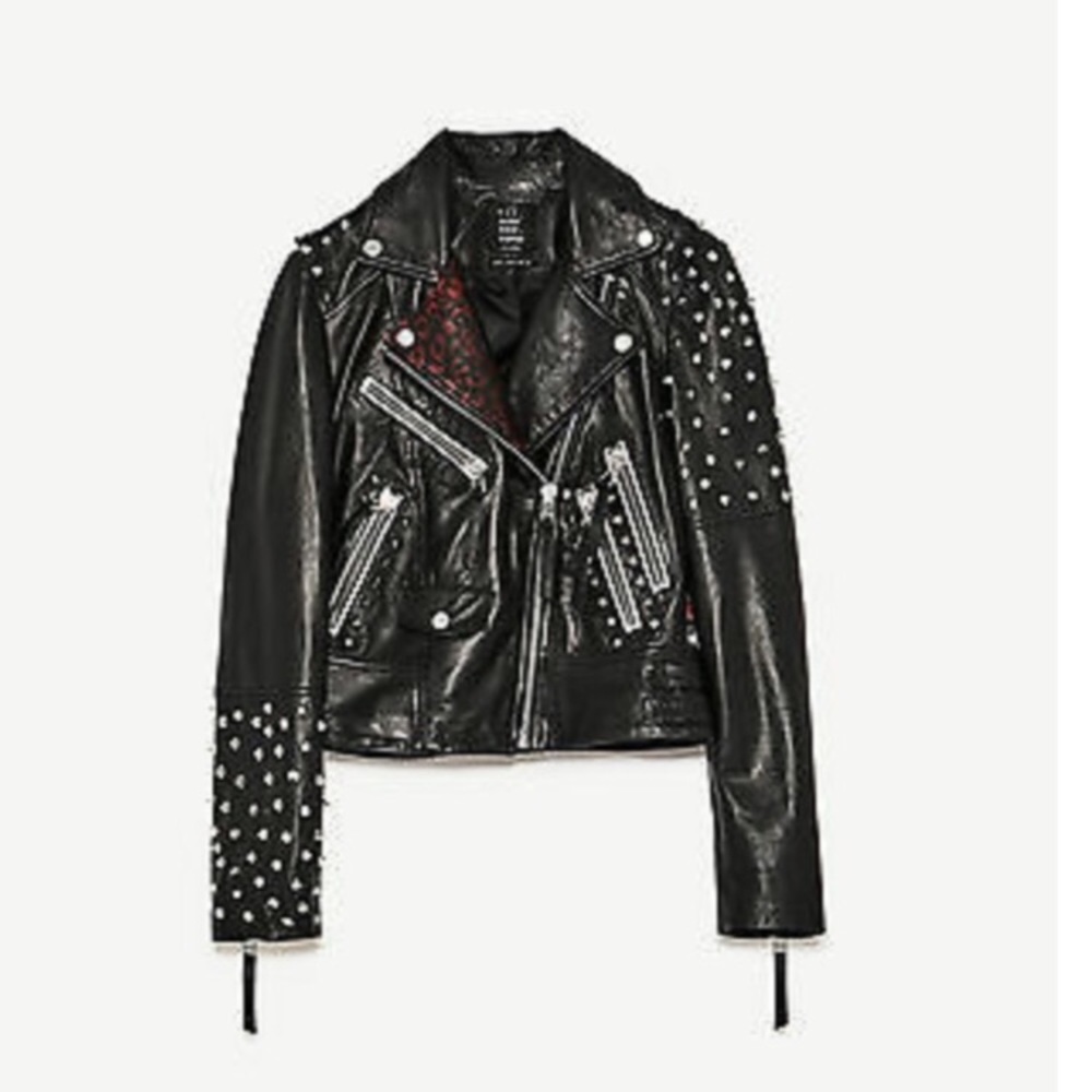 🎎🍂🍁🍃ZARA Studded LEATHER JacKet